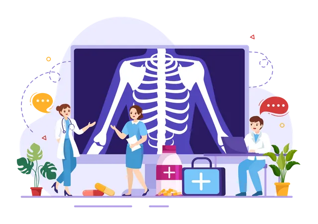 Doctors discussion on x-ray report  Illustration