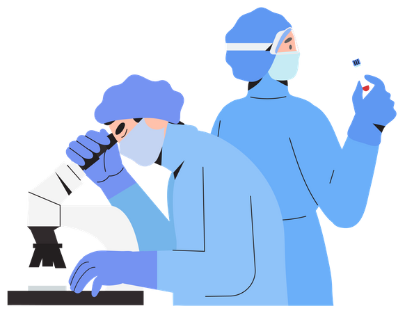 Doctors doing laboratory test  Illustration