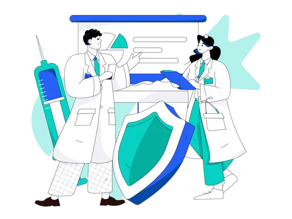Doctors doing medical discussion  Illustration