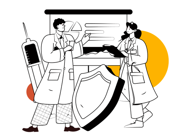Doctors doing medical discussion  Illustration