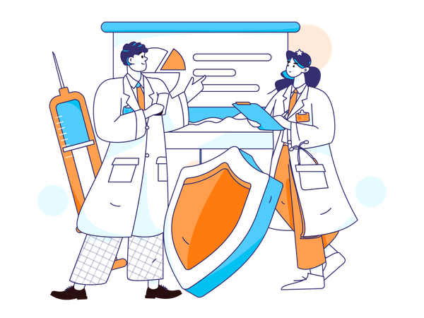 Doctors doing medical discussion  Illustration