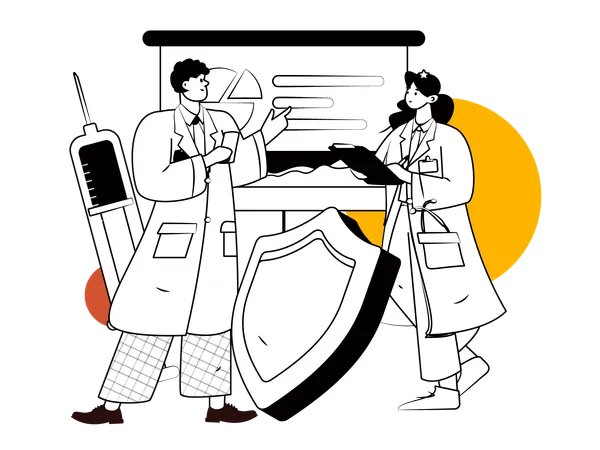 Doctors doing medical discussion  Illustration