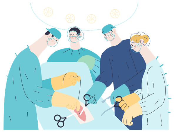 Doctors doing operation  Illustration