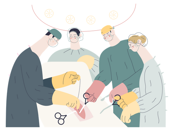 Doctors doing operation  Illustration