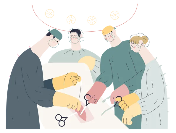 Doctors doing operation  Illustration