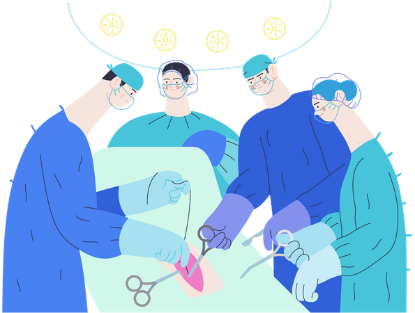 Doctors doing operation  Illustration