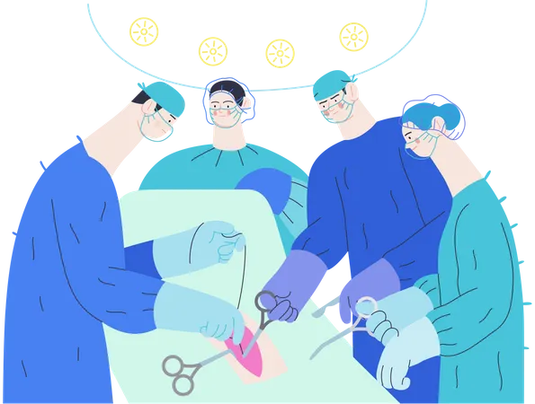 Doctors doing operation  Illustration