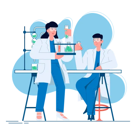 Doctors doing research in lab  Illustration