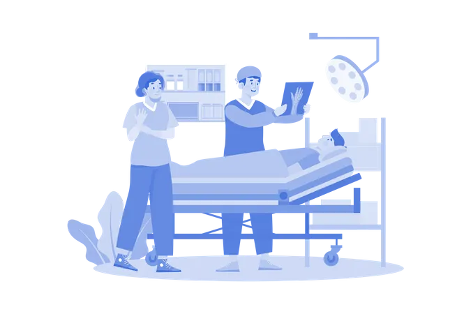 Doctors Doing Surgery Illustration Concept On White Background Illustration