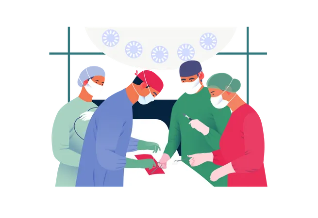 Doctors doing surgery  Illustration