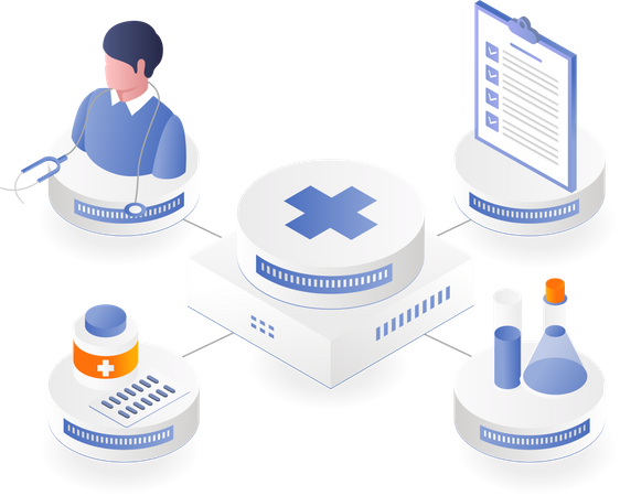 Doctors prescribing medicine  Illustration