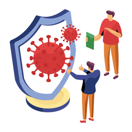 Doctors protect against virus infection  Illustration