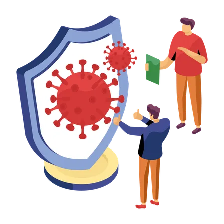 Doctors protect against virus infection  Illustration