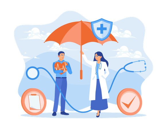 Doctors Provide Life Insurance Services  Illustration