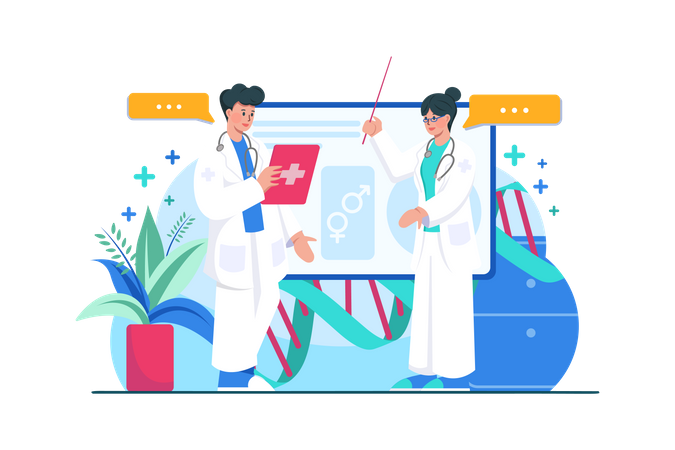 Doctors standing together  Illustration