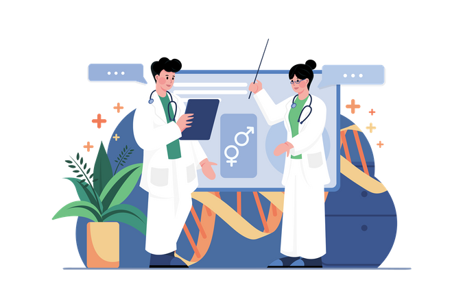 Doctors Standing Together  Illustration