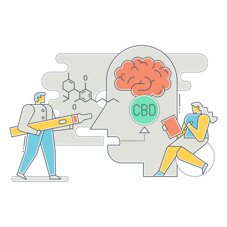 Doctors using CBD in treatment Illustration