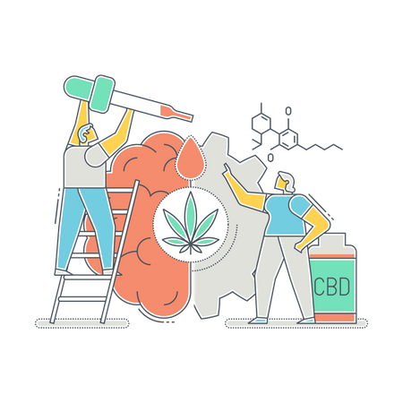 Doctors using CBD oil in sleep disorder treatment  Illustration