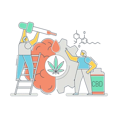 Doctors using CBD oil in sleep disorder treatment  Illustration