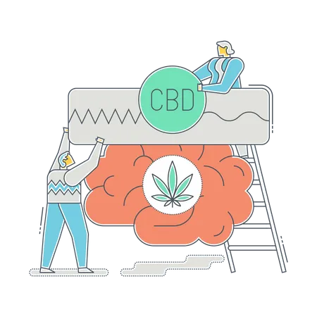 Doctors using CDB in anxiety treatment  Illustration