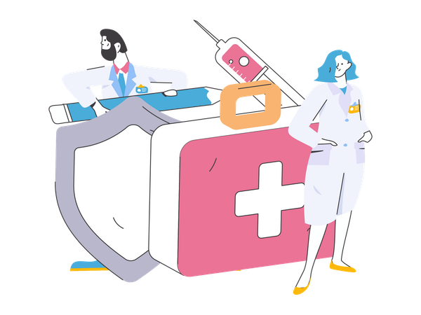 Doctors with medical equipments  Illustration