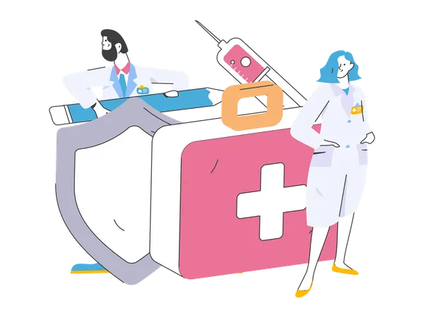 Doctors with medical equipments  Illustration