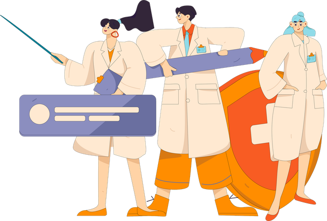 Doctors with medical insurance  Illustration