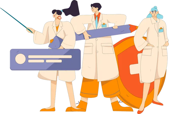 Doctors with medical insurance  Illustration