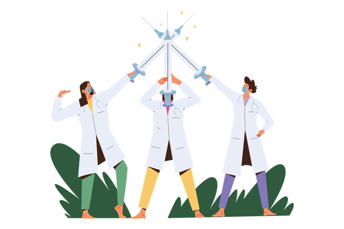 Doctors with Syringe  Illustration