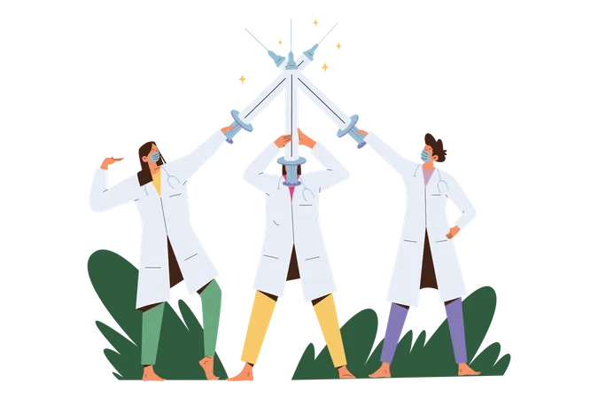 Doctors with Syringe  Illustration