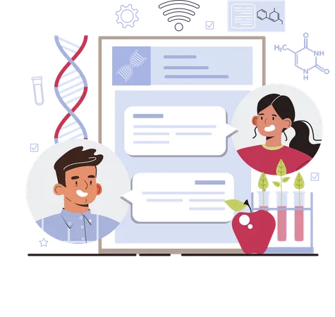 Doctors working on lab experiments  Illustration