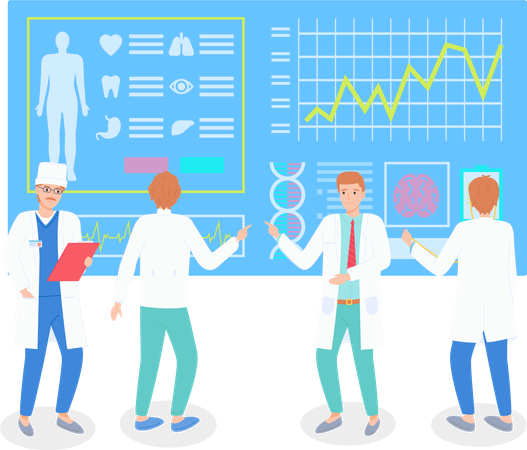 Doctors Working On Test  Illustration