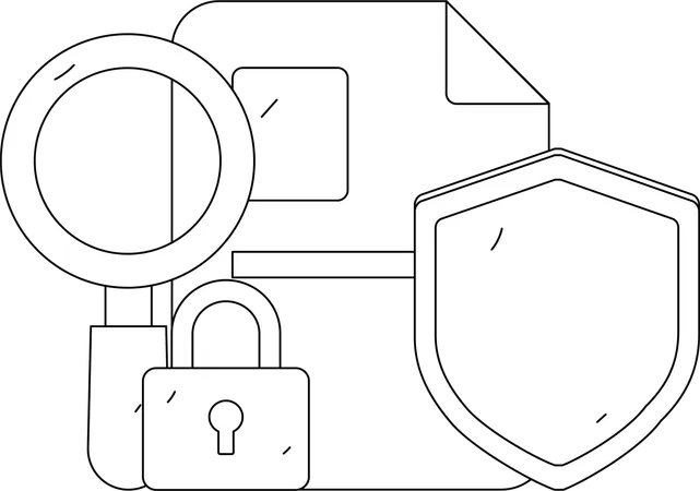 Document copyright with security  Illustration