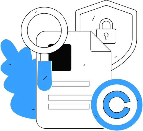 Document copyright with security  Illustration