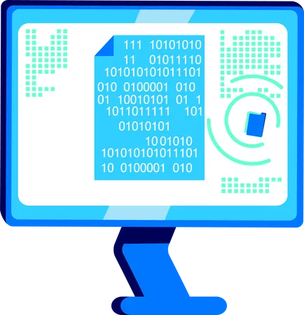 Document crypté sur écran d'ordinateur  Illustration