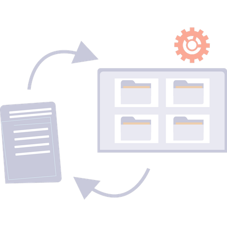 Document data is shared into folders  Illustration
