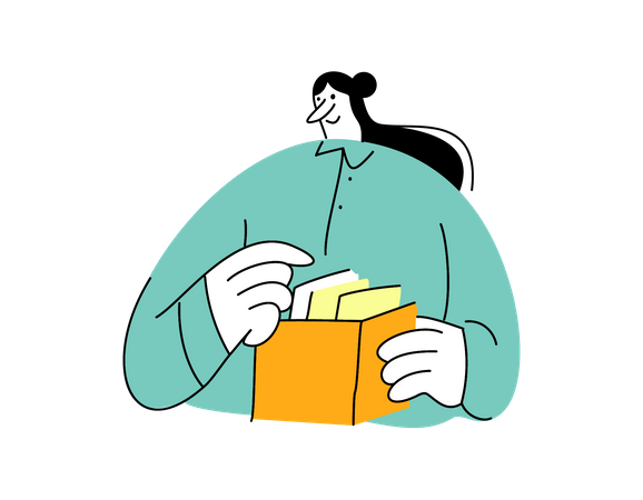 Document de recherche de femme d'affaires  Illustration