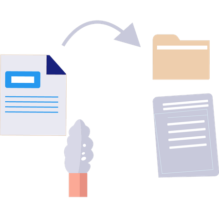 Document files are being moved to a folder  Illustration