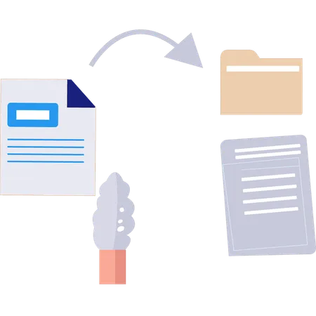 Document files are being moved to a folder  Illustration