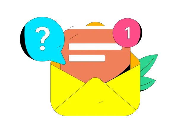 Document mail with help  Illustration