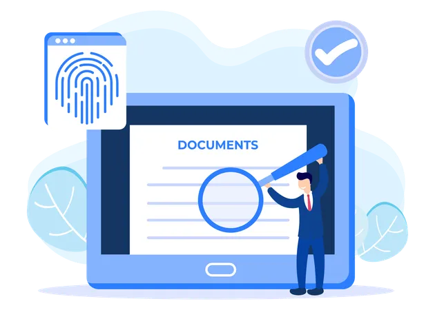 Illustration Vector Graphic Cartoon Character Of Data And Document Protection Illustration