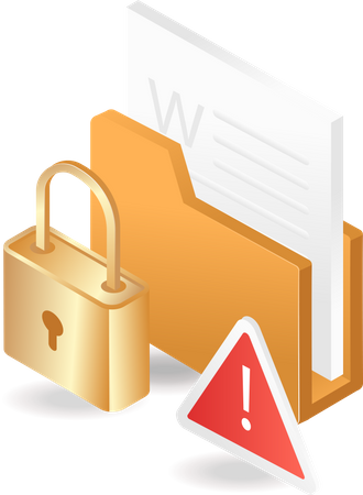 Document security warning Illustration