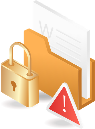 Document security warning  Illustration