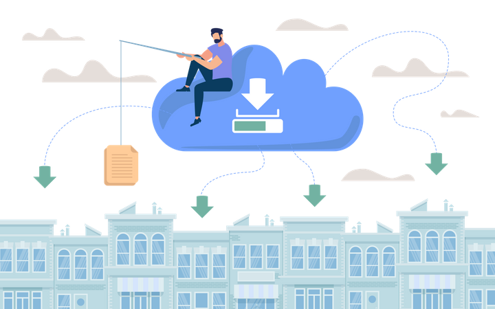 Document Storage in Cloud  Illustration