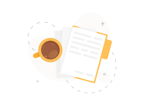 Document with coffee Illustration