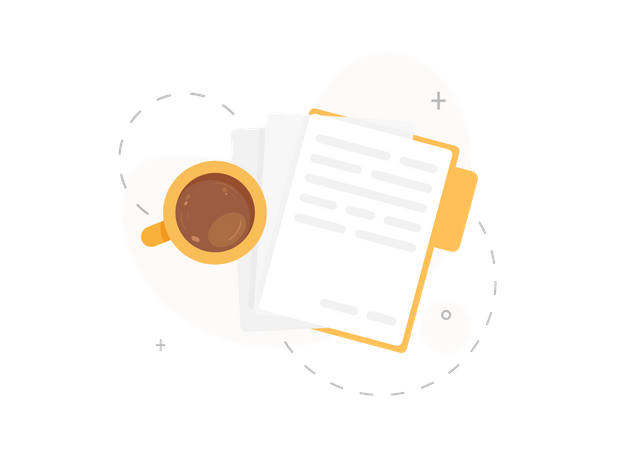 Document with coffee  Illustration