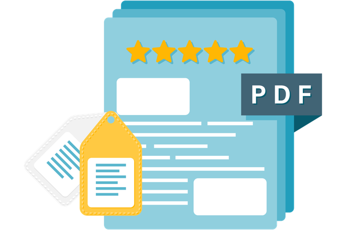 Document with highlighted rating section  Illustration
