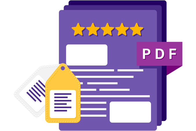 Document with highlighted rating section  Illustration