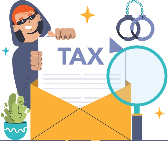 Documento de imposto de renda  Ilustração
