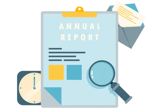 Documento de relatório anual  Ilustração